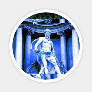 Masculine Statue of Zeus Vaporwave Aesthetic Glitch Art Magnet